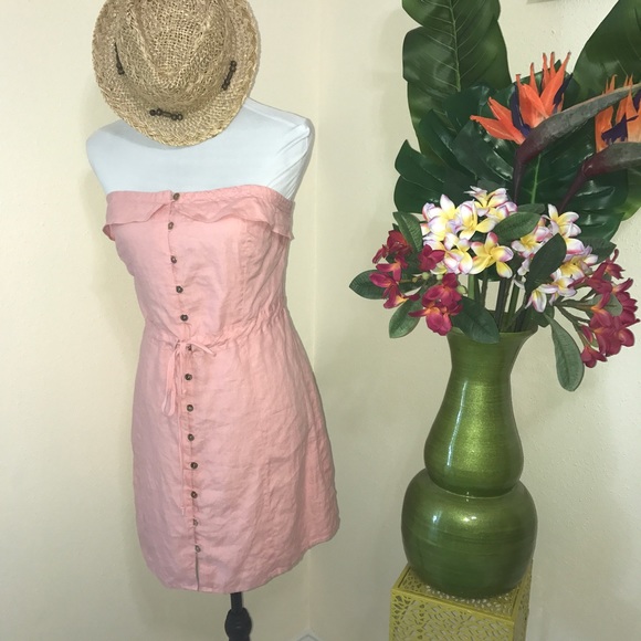 G by guess size L sundress ruffled strapless - Picture 1 of 4